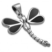 Black Onyx Dragonfly Silver Pendant, p567